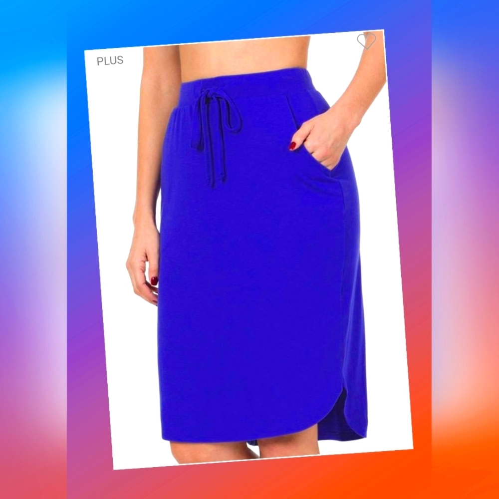 Zenana Tulip Skirt- Royal
